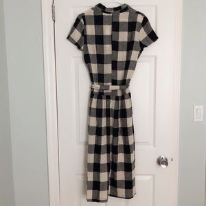 uo natalie linen belted shirt dress